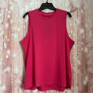Fabletics Raspberry Fizz Pink 100% Cotton Athletic Tank Top Size XL thumbnail 2