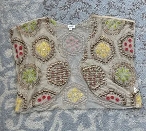 Moyna Sheer Beaded Embroidered Bolero Cardigan Small thumbnail 1