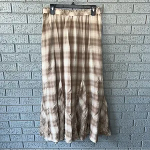 Johnny Was Tulla plaid maxi skirt Medium Prairie Coastal Cowgirl thumbnail 2