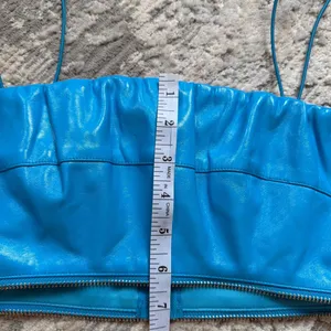 I.AM.GIA Isla blue vinyl top with zipper detailing size medium thumbnail 5