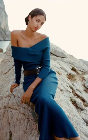 Anthropologie Off-Shoulder Slim Sweater Dress thumbnail 1