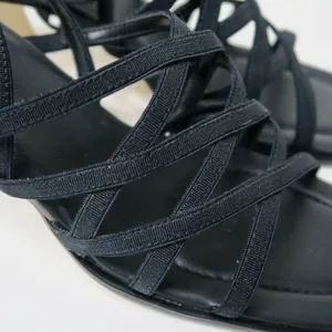 Vintage Y2K Fioni Black Elastic Strappy Heels thumbnail 7