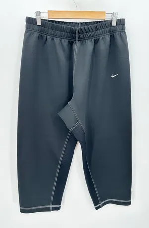Nike Pro Dri-Fit Black Fleece Training Pants Sweatpants Elastic Waist‎ Women L thumbnail 1