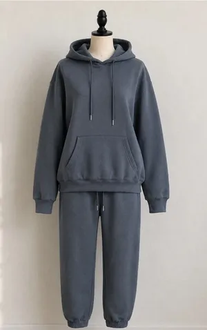 SHEIN Gray Thermal Lined Hoodie Jogger Set Women S 2 Piece Tracksuit Lounge thumbnail 1