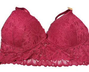 Victorias‎ Secret Pink Red Lace Racerback Push Up Bra Size Medium NEW thumbnail 1