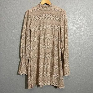 Free People Simone Long Sleeve Lace Dress No Slip thumbnail 3
