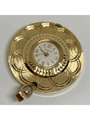 Vintage Caravelle by Bulova women Mechanical Pendant Watch gold tone 33mm works thumbnail 7