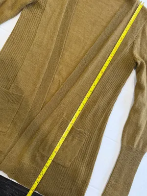 J crew mustard open front pocket knit cardigan  thumbnail 7