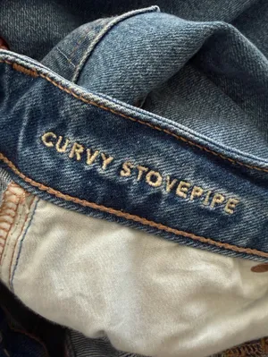 American Eagle AE Curvy High Waisted Stovepipe Jean Raw Hem Size 2 Long thumbnail 12