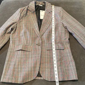 Women’s Oversized Casual Notched Lapel Jacket One Button Plaid Size M NWT thumbnail 6