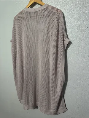 LOFT Pale Lilac Open Stitch Knit Cardigan Vest XS/S thumbnail 5