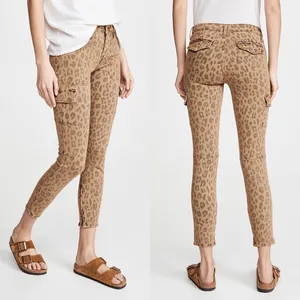 FRAME Cheetah Cargo Skinny Jeans Stretch Mid-Rise‎ Cropped Size 28 NWT thumbnail 2