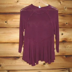 NWT Free People Maroon Top thumbnail 2