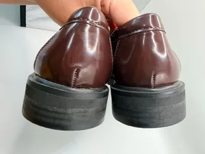 American Eagle Burgundy Patent Horsebit Loafers Size 7.5 Preppy Academia Lug Sole thumbnail 7