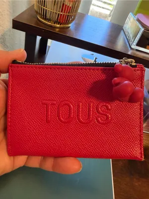 Tous Red Embossed Saffiano Card Pouch with Charm thumbnail 8