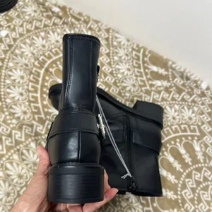 Universal Threads Black Combat Boots with Silver Hardware thumbnail 4