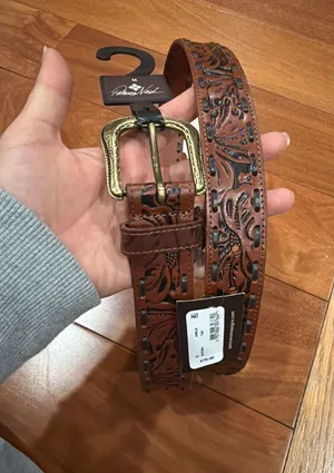 NWT‎ Patricia Nash Amelia Tan Tooled Leather Whipstitch Belt B157294 Medium thumbnail 1