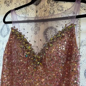Mac Duggal Lavender Blingy‎ Ruffle Hem Prom Dress Size 6 thumbnail 4