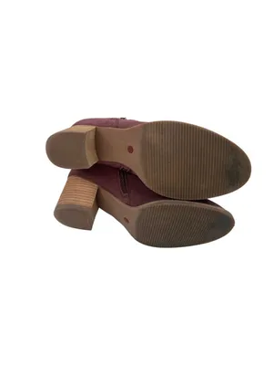 -Blondo Eve Leather Ankle Booties Boots Womens 8.5 Plum Burgundy Waterproof thumbnail 9