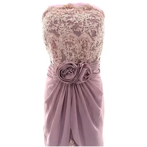 Vtg Hopeless Romantic Mauve Strapless Lace Rosette‎ Cocktail Dress 10 NEW Fairy thumbnail 2