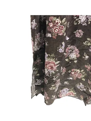 Brock Collection X H&M Floral Maxi Dress With Lace Trim Side Slit Brown Size S thumbnail 3