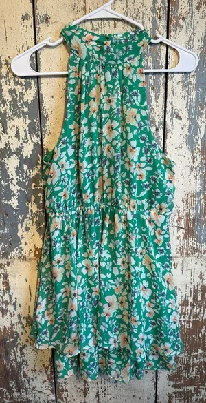 NWT Sienna Sky Green Floral Halter Neck Dress size Medium thumbnail 1