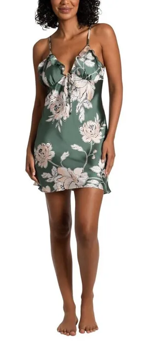 NWT Midnight Bakery Womens Fiji Ruffled Open-Back Chemise FIJ110 Green S thumbnail 1