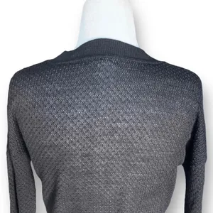 Nordstrom Abound Black Open Weave Neutral Pullover‎ Knit Cropped Sweater Minimal thumbnail 6