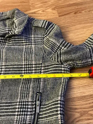 Stoosh Black & White Plaid Moto Blazer Size Small thumbnail 6