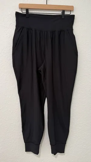OLD NAVY Black High-Waist Jogger Pants Size Large thumbnail 1
