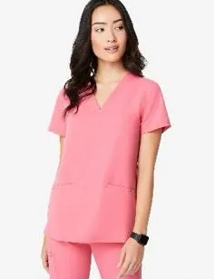 FIGS Neon Pink Casma Three-Pocket Scrub Top - size small thumbnail 1