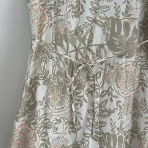 Columbia PFG Sundress Medium Tan Floral Tropical Leaf Cotton V-Neck Midi Dress thumbnail 6