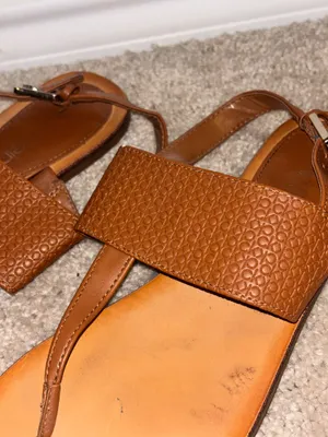 Calvin Klein Tan And Brown Sandals Size 8.5 thumbnail 2