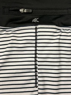 Kyodan Striped Athletic Skort Built-In Shorts Tennis Golf Running XS Black and White thumbnail 6