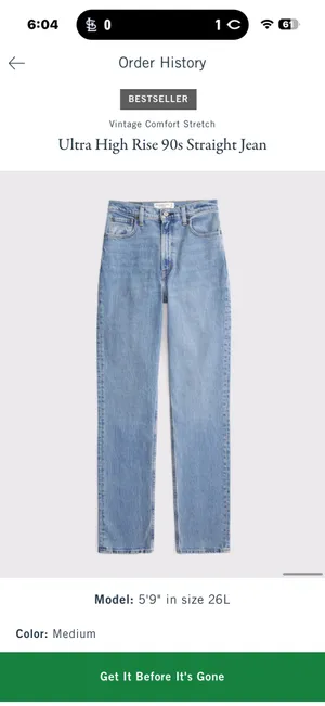 Abercrombie Ultra High Rise 90s Straight Jeans Color Medium thumbnail 5
