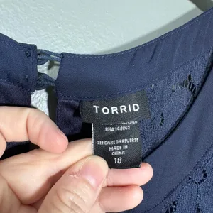 Torrid Navy Blue Lace Inset Formal Shift Dress Knee Length - Womens Plus Size 18 thumbnail 4