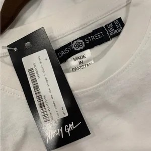Nasty Gal Here Comes the Sun T Shirt Dress M Short Sleeve White thumbnail 5