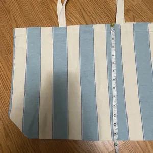 NWOT Sezane Canvas Striped Tote Bag Cotton Bonjour Paris France thumbnail 5