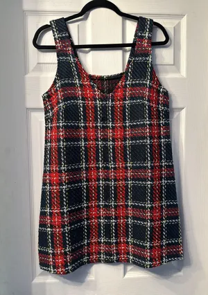 SheIn Christmas Plaid Dress thumbnail 1