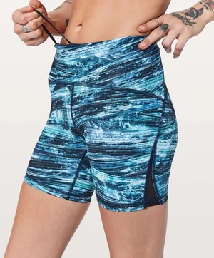 NWOT LULULEMON blue shorelines Train Times Short *6" thumbnail 1