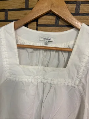 Madewell White eyelet top Size small thumbnail 3