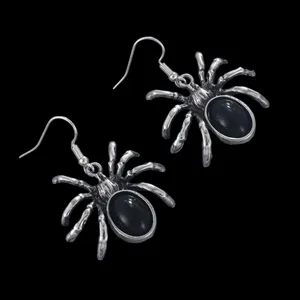 1 Pair Of Gothic Style Drop Earrings Horror Spider‎ Design thumbnail 4
