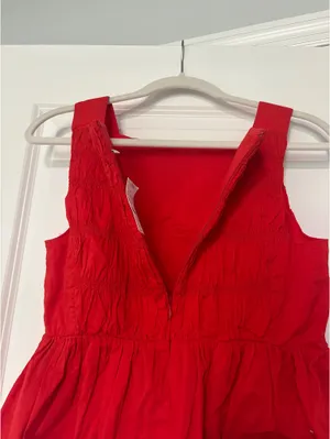 J.Crew Red Cotton Scrunch Blouse thumbnail 5