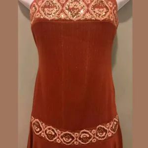 Tribal Strepless E symmetrical Ethnic Middle Eastern Dress w Gold Sequins thumbnail 3