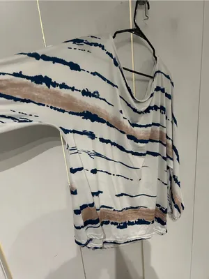 White Tie-Dye Stripe Set with Navy & Tan size 2X thumbnail 10