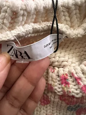 Zara Floral Knit Crop Tank Top - Pink Multi NWT thumbnail 4
