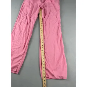 Pink Linen Blend Drawstring Wide Leg Pants Womens Casual Beach Trousers thumbnail 3