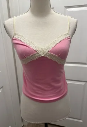 Victoria's Secret PINK Lace Trim Camisole Top Size S thumbnail 1