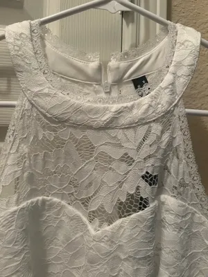 Women’s Gorgeous Allegra K White Satin Lace Med/ Length Dress Size M NWT thumbnail 4