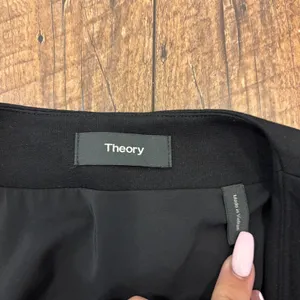 Theory Lindrayia Blazer in Black Women's Size 8 Slim Fit Open Front Patch Pocket thumbnail 3